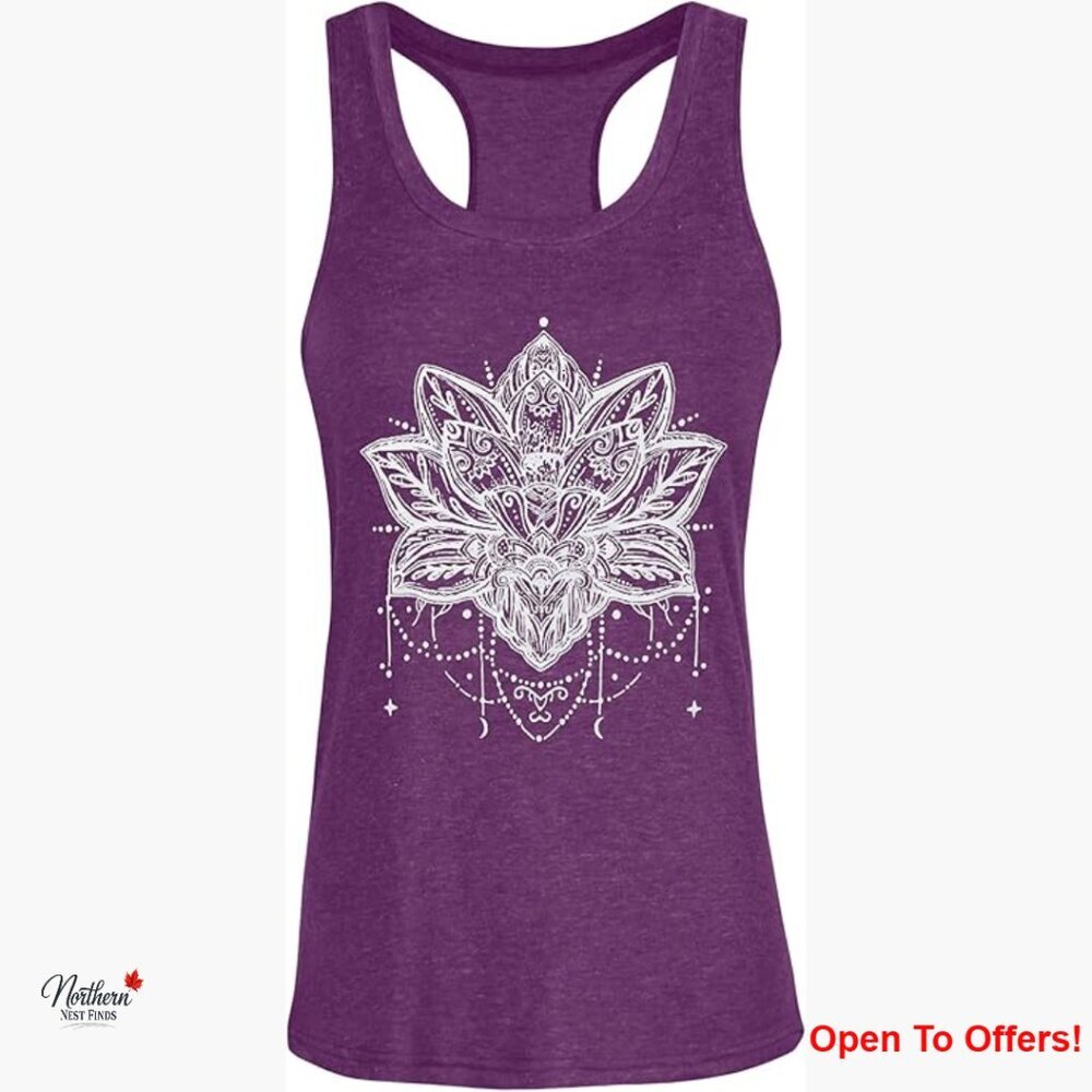 Racerback Tank Top Sleeveless Round Neck Cotton Polyester Blend